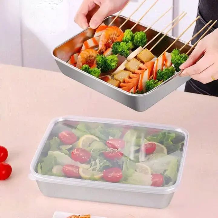 Stainless steel can with lid – stackable & leak-proof