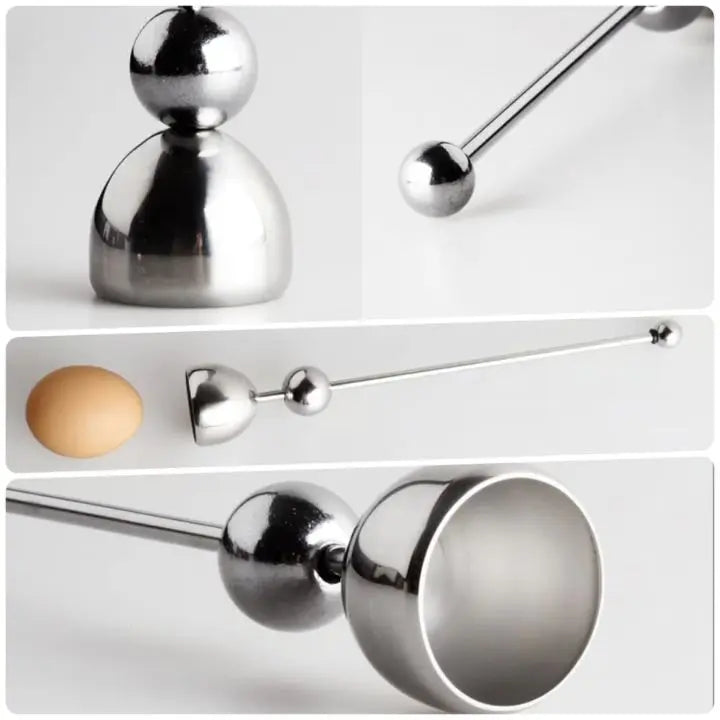 Stainless Steel Egg Opener – Precise Opening with Tapping Effect