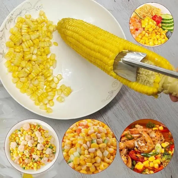 Stainless Steel Corn Peeler with Long Handle for Quick Peeling