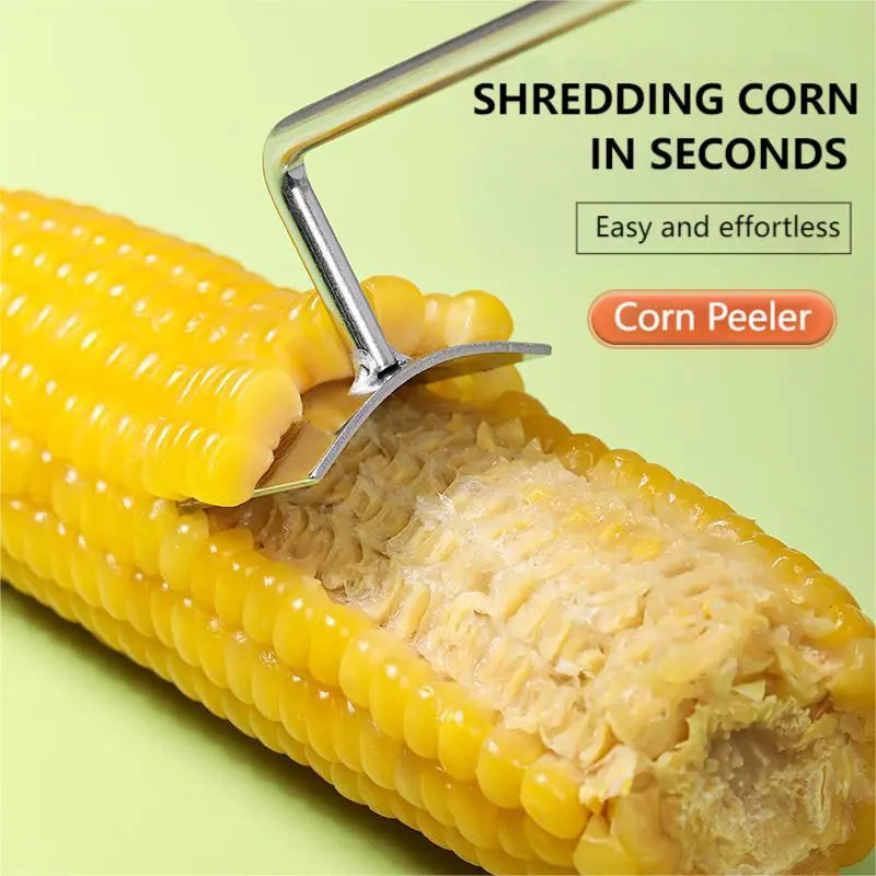 Stainless Steel Corn Peeler with Long Handle for Quick Peeling