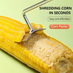 Stainless Steel Corn Peeler with Long Handle for Quick Peeling