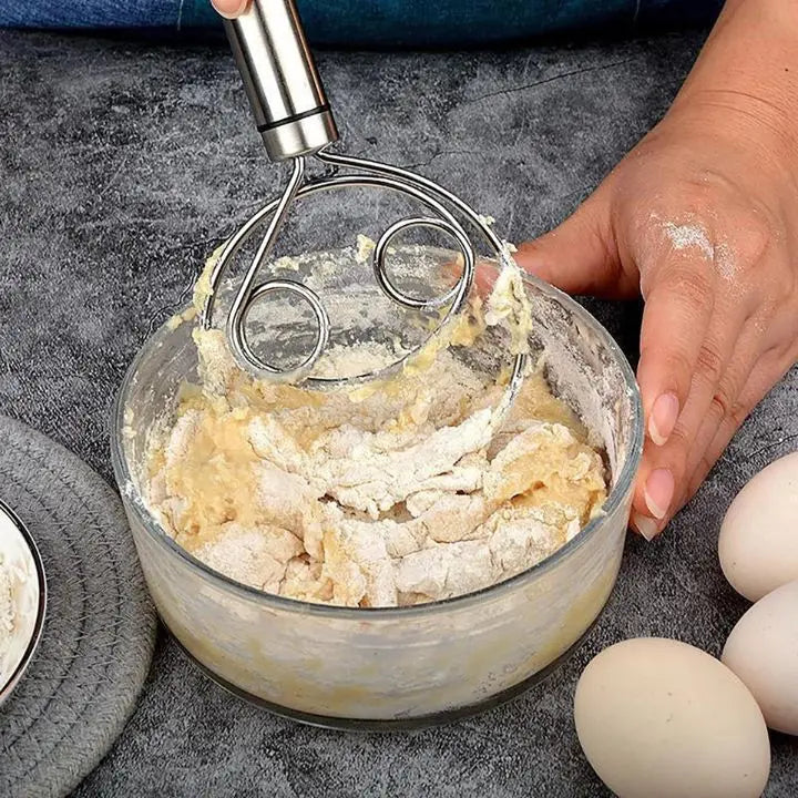 Stainless Steel Dough Mixer for Easy and Clean Baking