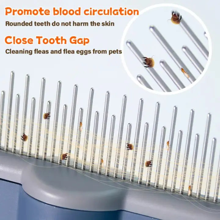 Simple Self-Cleaning Flea Comb & Coat Brush
