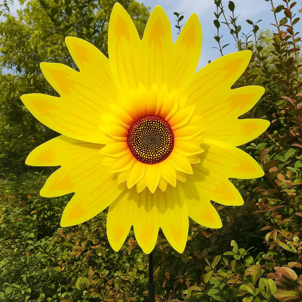 Garden Wind Wheel with Sunflower Motif