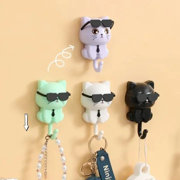 Cat-shaped key holder – Self-adhesive & decorative