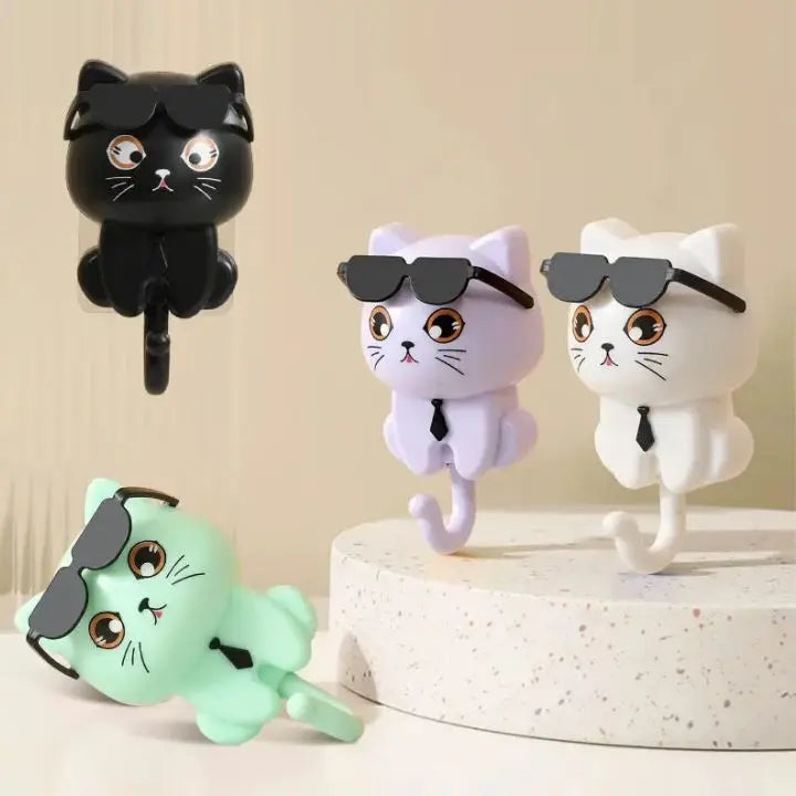 Cat-shaped key holder – Self-adhesive & decorative