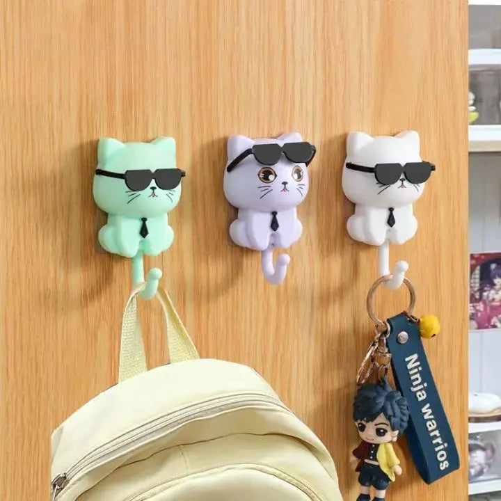 Cat-shaped key holder – Self-adhesive & decorative