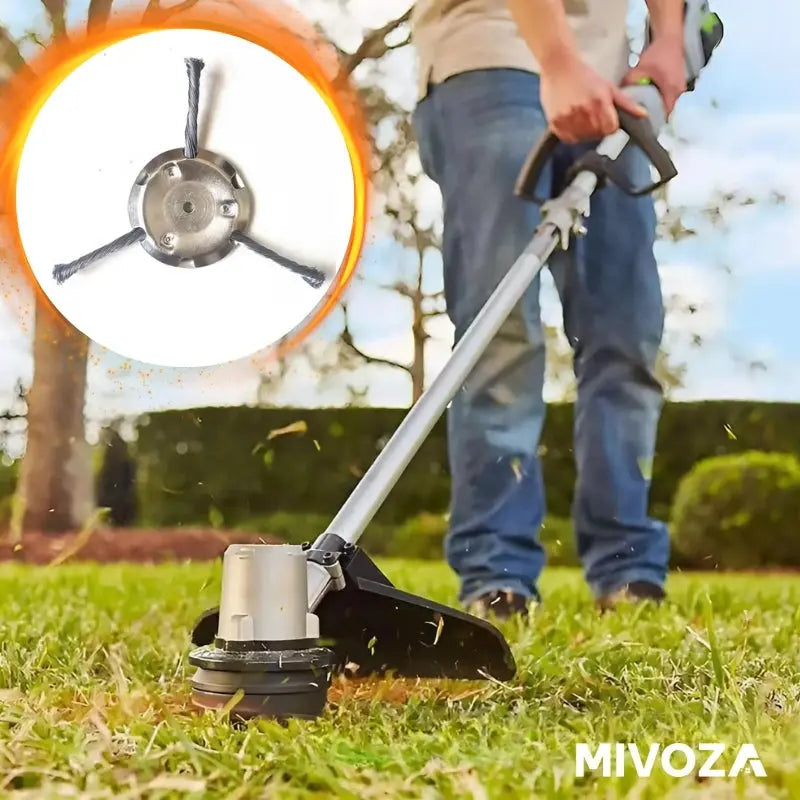 Durable steel grass cutting head for precise cutting