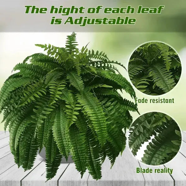 Life-like UV-resistant artificial Boston fern