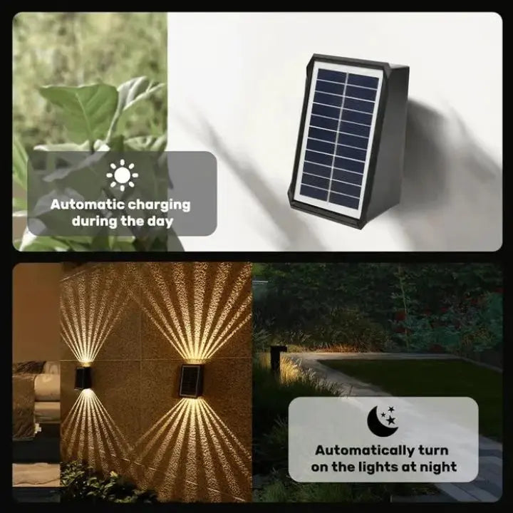Modern Solar LED Wall Light - Waterproof & Automatic