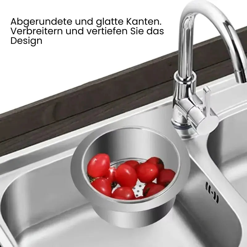 Space-saving sink strainer