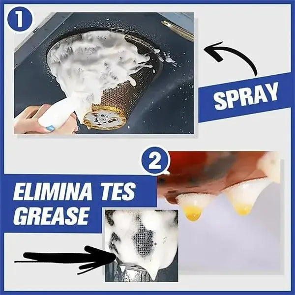 Foam cleaner against grease & dirt