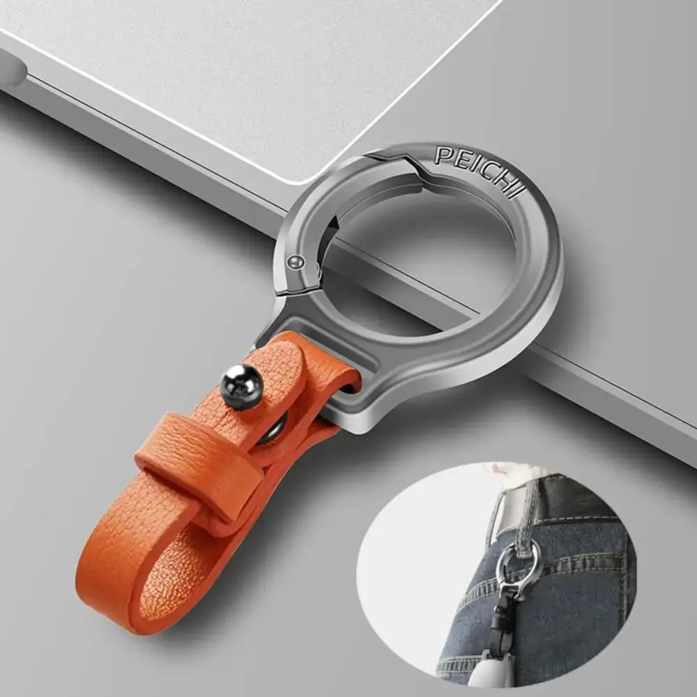 Keychain made of zinc alloy & PU leather