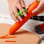 Safe peeling with finger grip for fruit and vegetable peeler
