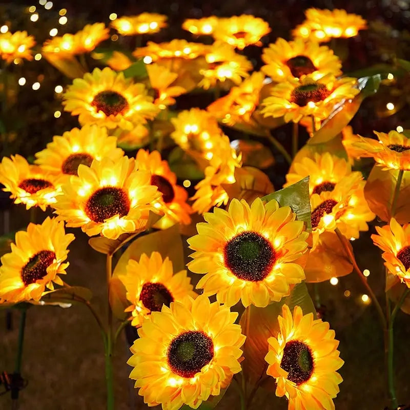 Solar-powered sunflower light for the garden