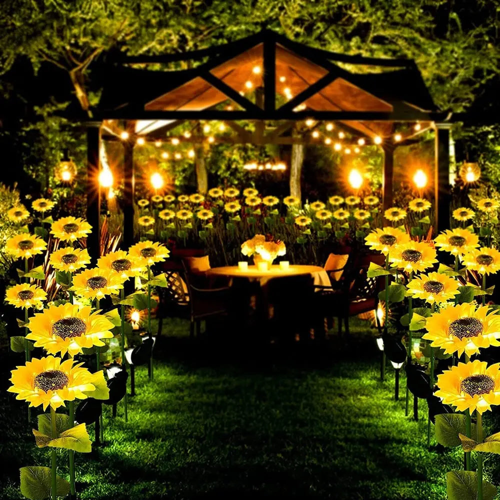 Solar-powered sunflower light for the garden