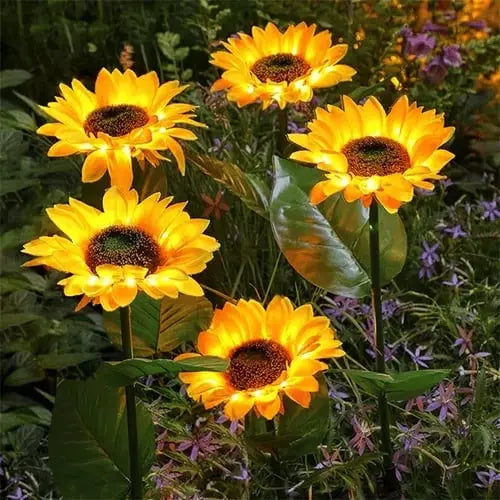 Solar-powered sunflower light for the garden