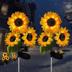 Solar-powered sunflower light for the garden