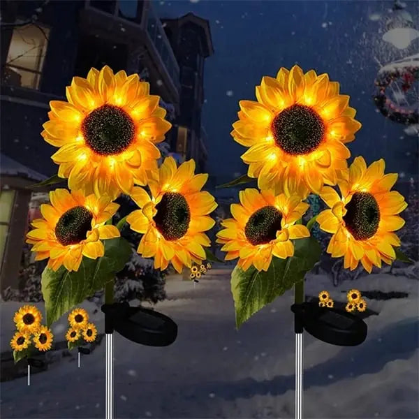 Solar-powered sunflower light for the garden