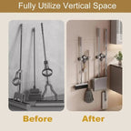 Strong broom holder without drilling – Space-saving & safe storage