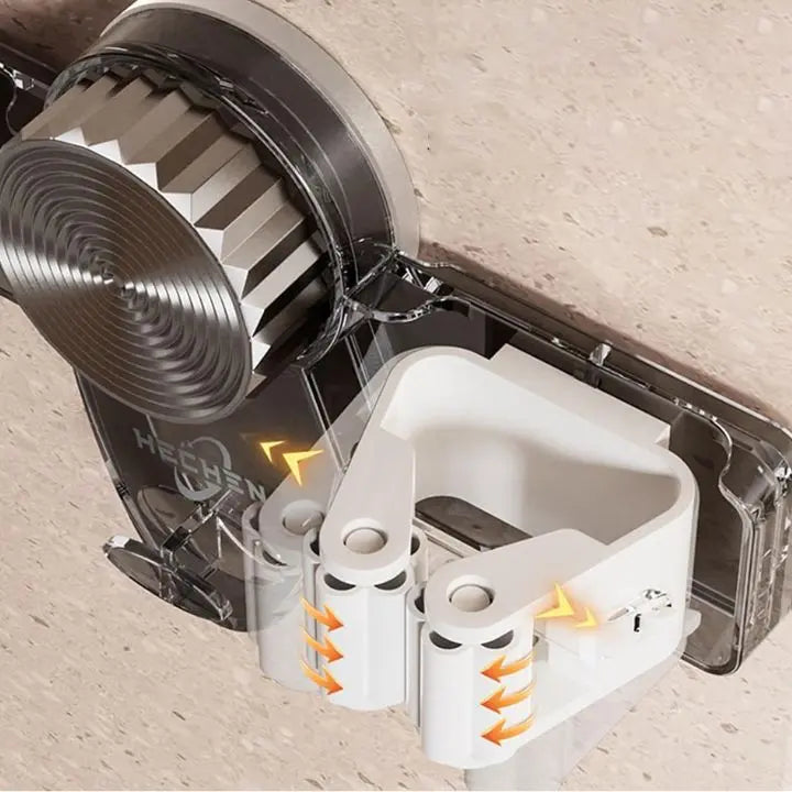 Strong broom holder without drilling – Space-saving & safe storage