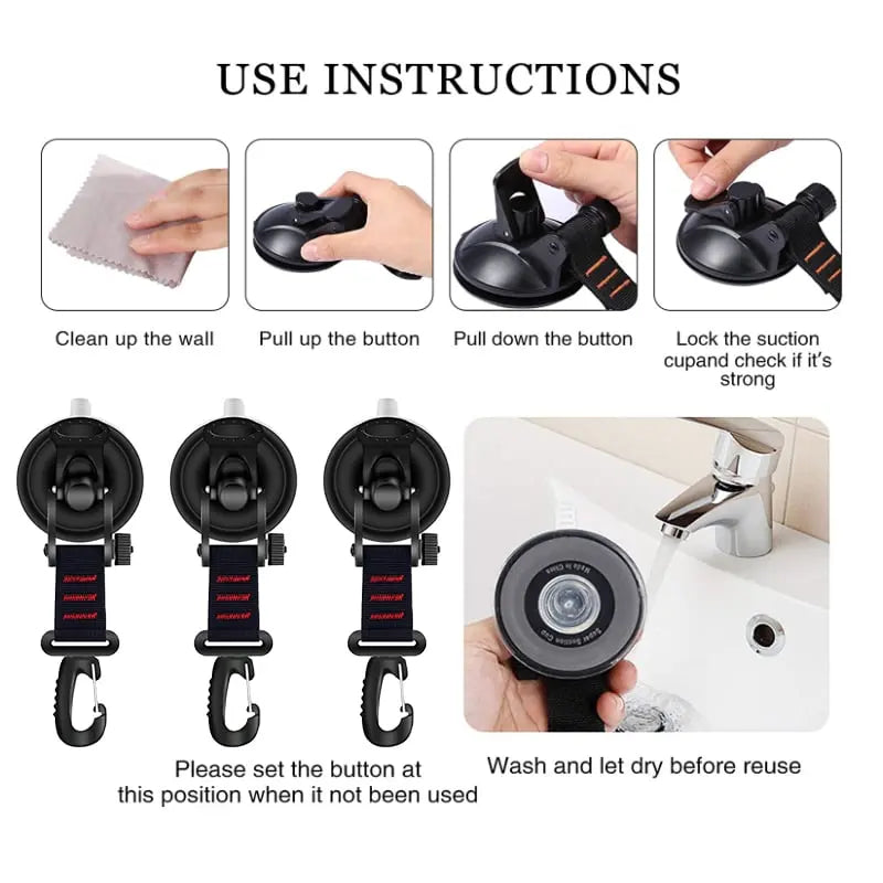 Strong suction cup hook for smooth surfaces