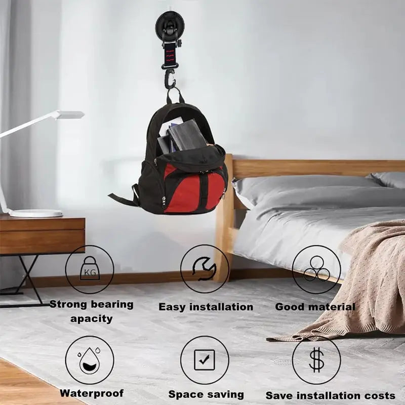 Strong suction cup hook for smooth surfaces