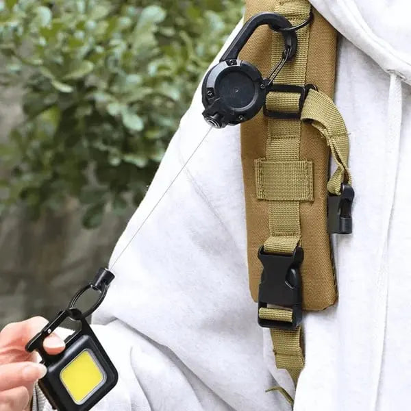 Tactical Keychain with Retractable Cord