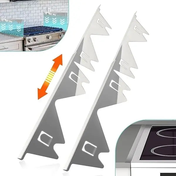 Telescopic cover strips made of stainless steel for stove gaps