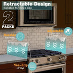 Telescopic cover strips made of stainless steel for stove gaps