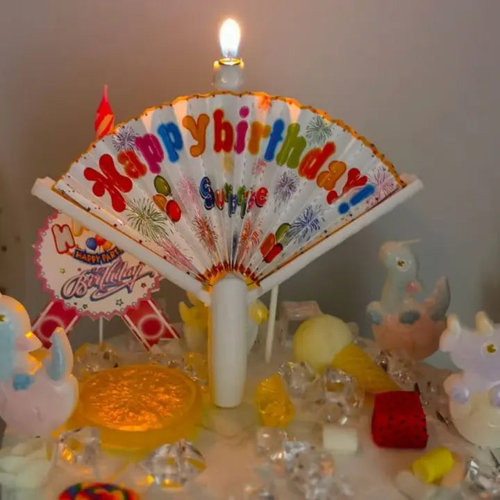 Surprise Pop-up Fan Candle Topper