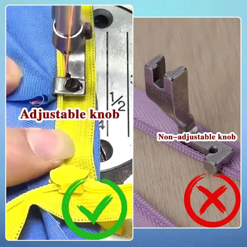 Adjustable Zipper Foot for Sewing Machines