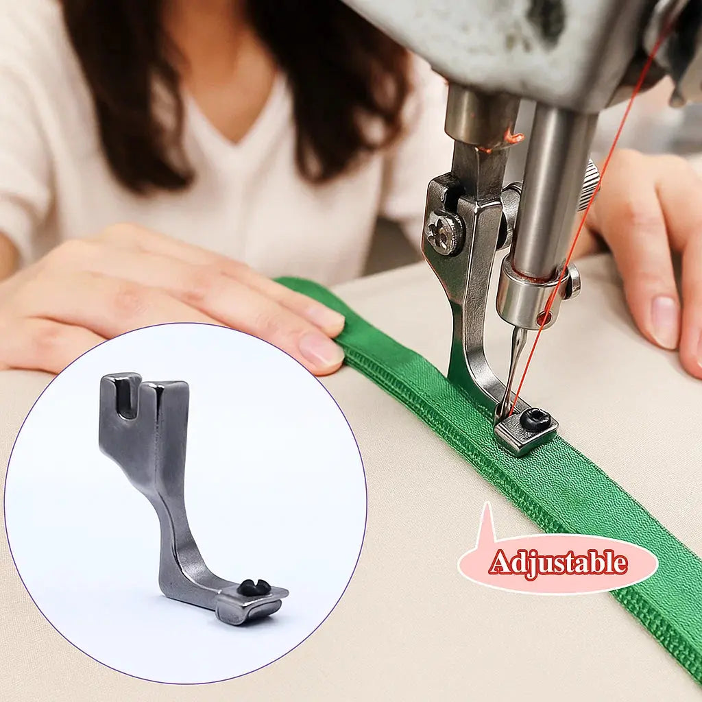 Adjustable Zipper Foot for Sewing Machines