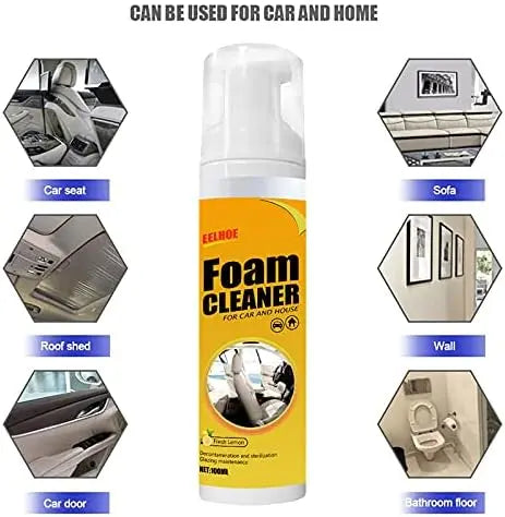 Versatile foam cleaner for car interior & household