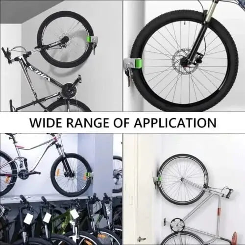 Wall-mounted holder for road & mountain bike storage