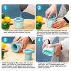 Cylindrical Ice Cube Tray made of Silicone – 60 Mini Cubes for Drinks