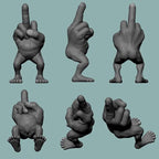 Middle finger figure with legs