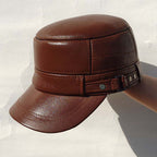 New winter hat for men with lambskin ear protection flat visor