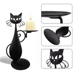 Candle holder black cat