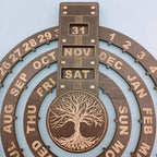 Wood Rotating Circular Perpetual Calendar