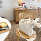 Solid Color Canvas Shopper Bag