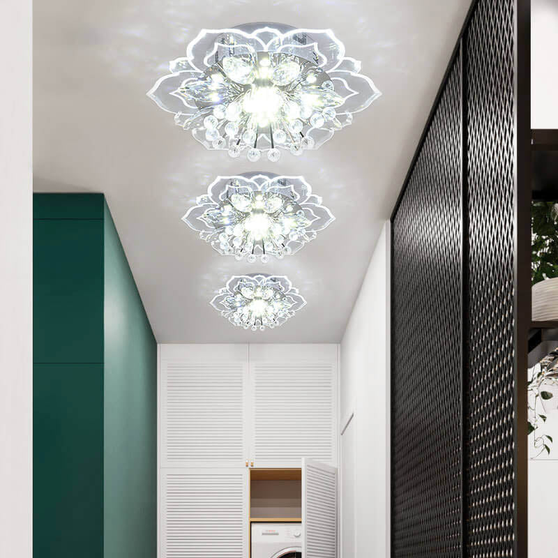 GlowPetal | LED Crystal Ceiling Light | Flower Shaped, RGB Color Changing & Energy Efficient