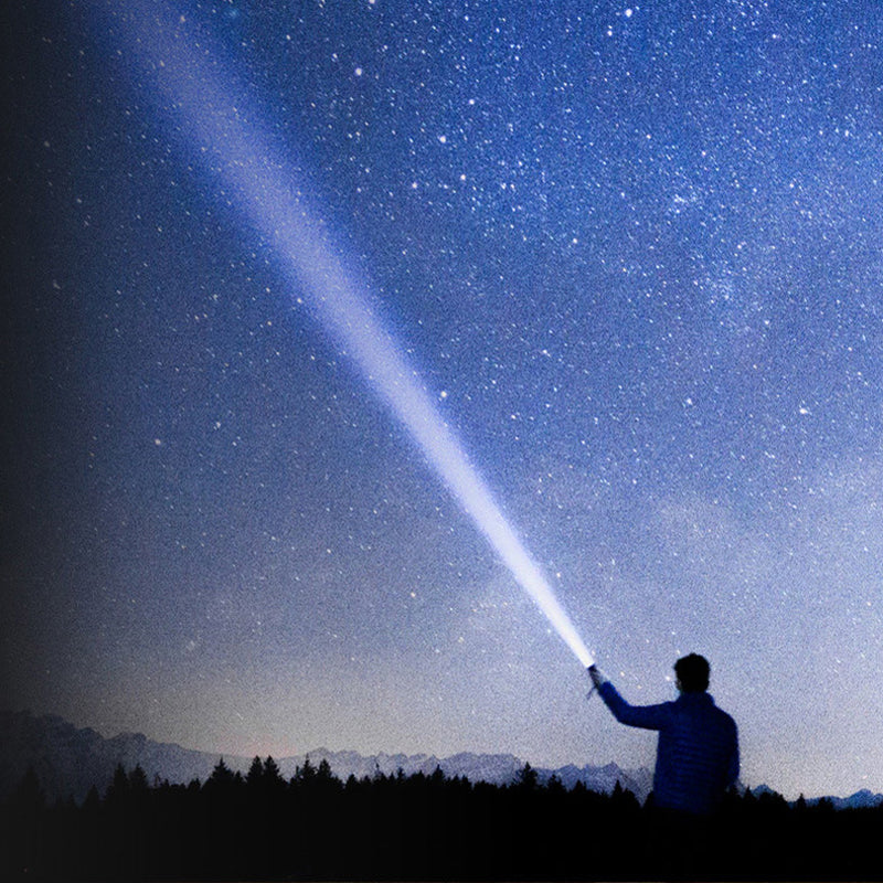Rechargeable LED Flashlight with 750-Lumen Output and 200 m Range