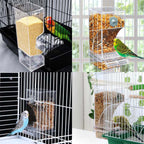Automatic transparent bird feeder without spills