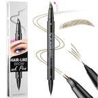 2-in-1 Dual-Ended Eyebrow Pencil with Micro-Fork Tip Applicator and Precise Brush Tip