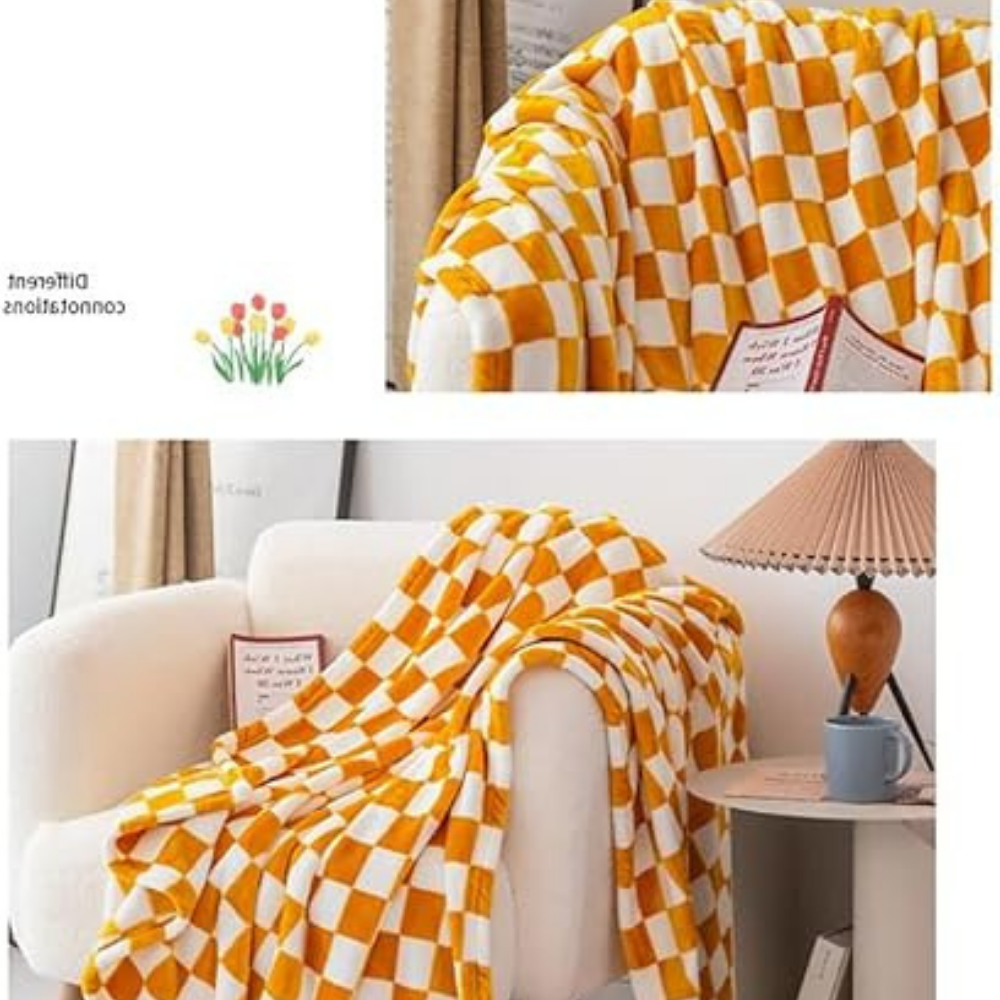 Stylish blanket in checkered pattern for your home