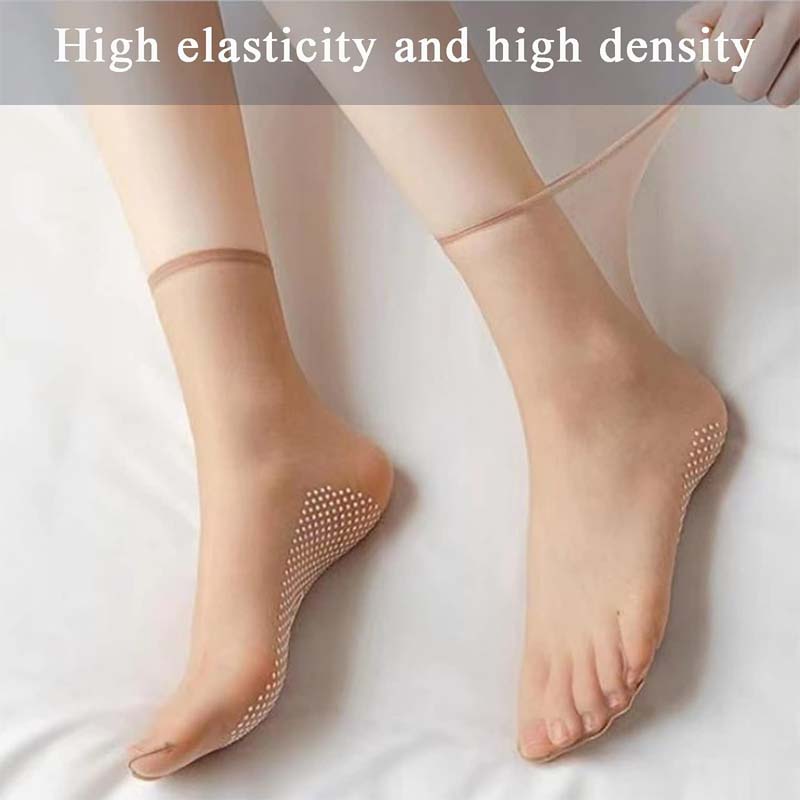 Spring Summer Invisible Non-Slip Crystal Silk Socks
