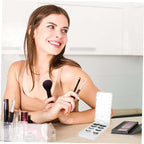 Travel makeup brush set with LED light mirror