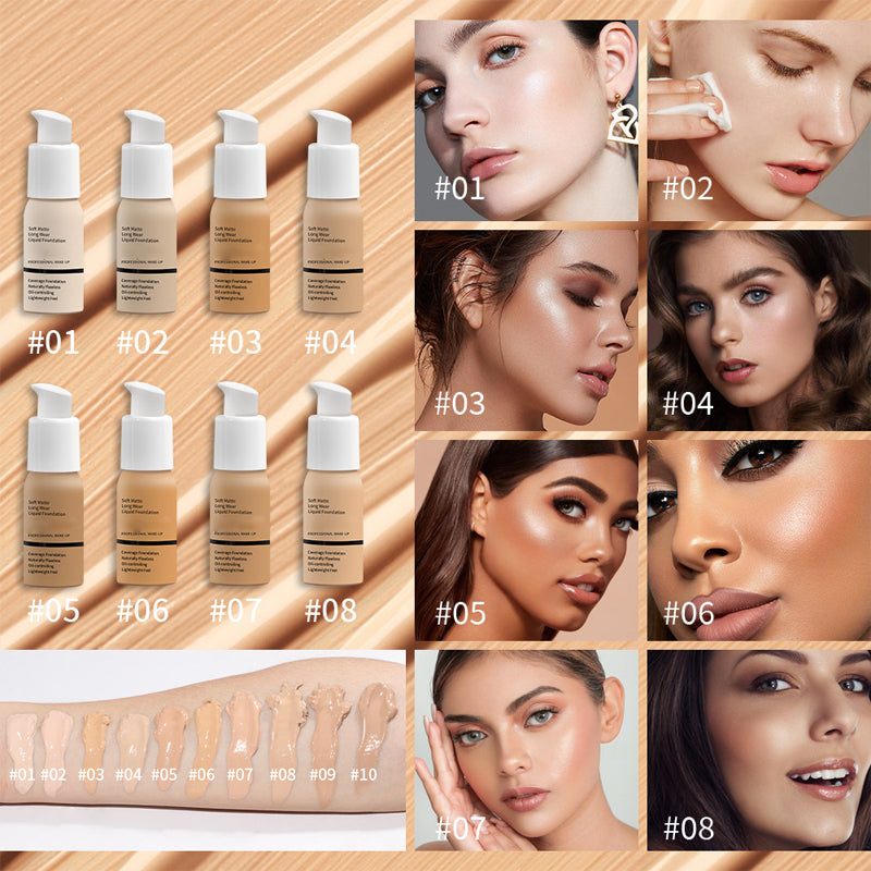 Soft matte liquid foundation