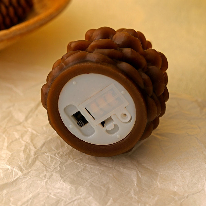 Flameless Pine Cone Candles